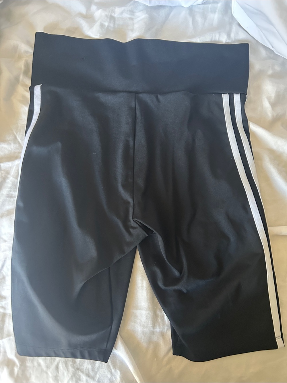 adidas Black Bike Shorts with White Side Stripes - Picture 4 of 4